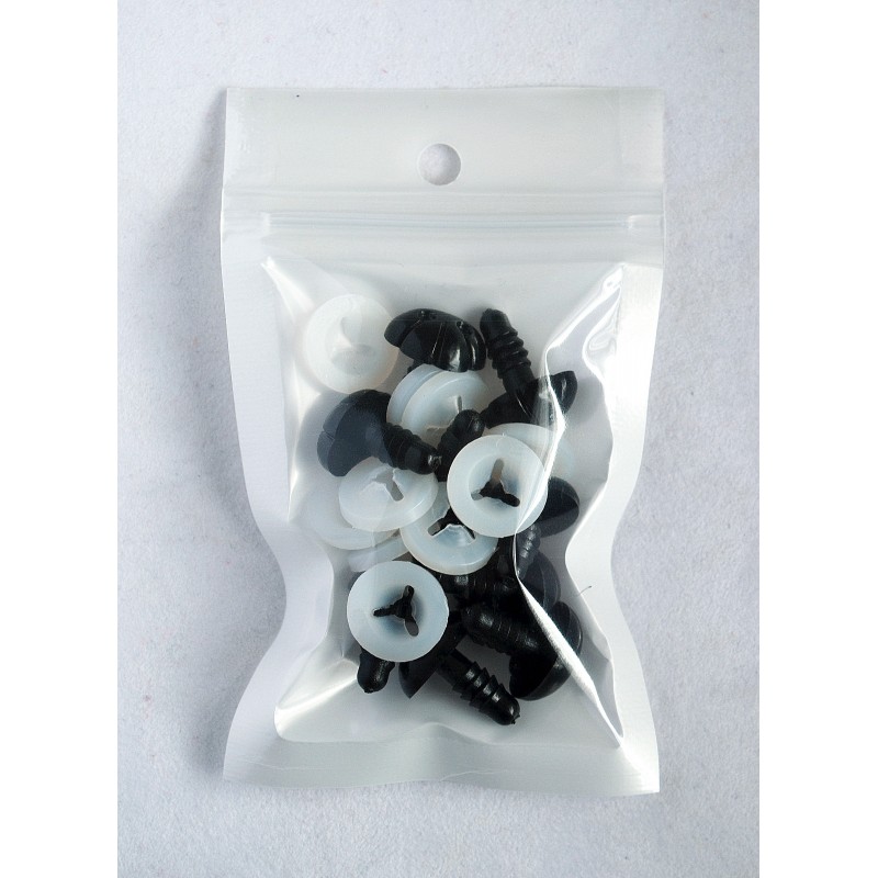 Носики для іграшок гвинтові, 14*10 мм, чорні, фігурні №1, набір 10 шт.